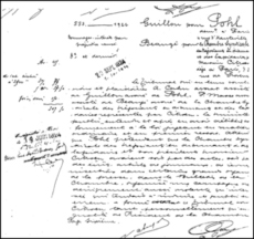 写真4:フランスの真珠裁判の判決文