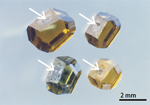 図13：成長したダイヤモンドの結晶の例
