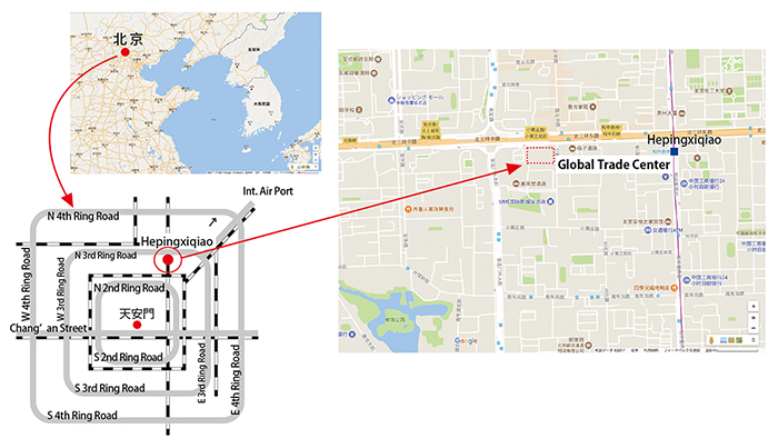 図２．北京市とNGTC周辺の地図