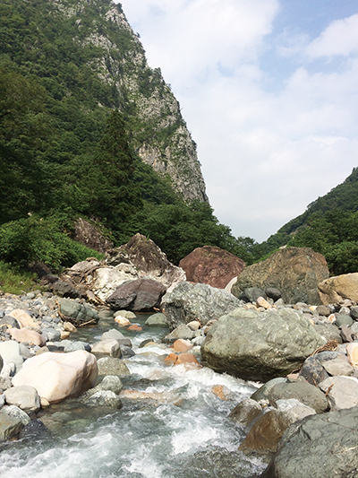 図３：糸魚川の小滝地区のヒスイ産出地