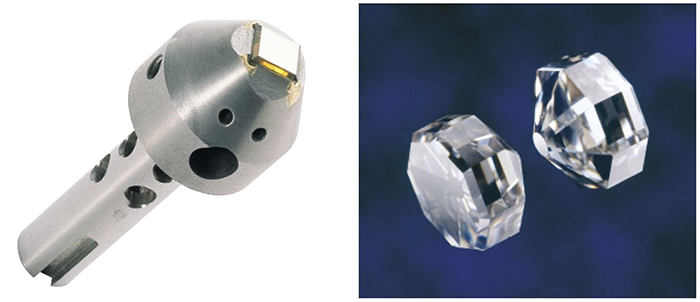 図3：ダイヤモンド工具：ボンディングツール（左）とアンビル用（右）（住友電工総合カタログより）