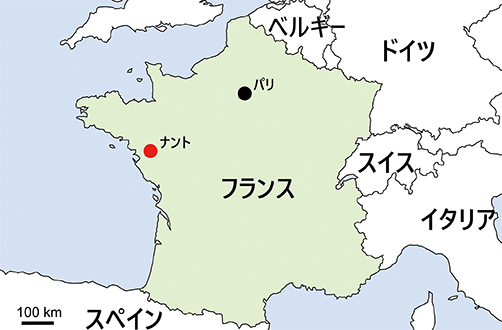 フランス、ナントの位置
